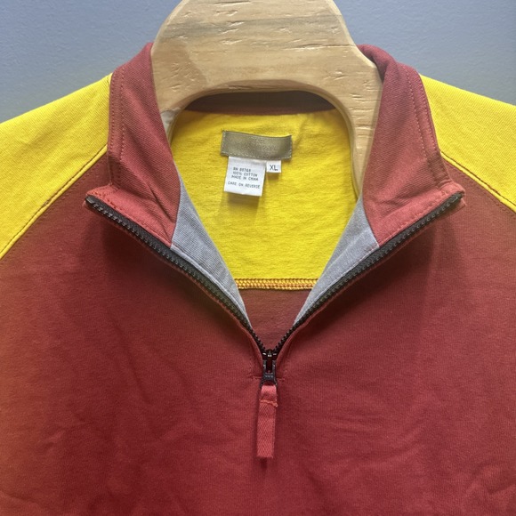 The Territory Ahead Retro 1/4 Zip Cotton Pullover Colorblock Sweatshirt Men's XL - Picture 2 of 8